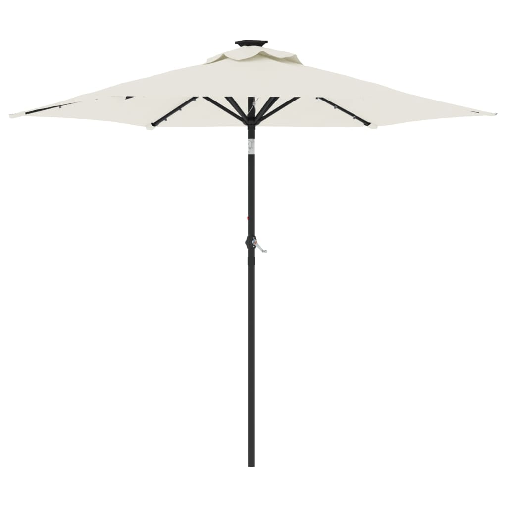 Vidaxl parasol s LED a ocelový pól 225x225x212 cm bílý