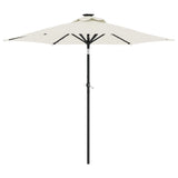 Vidaxl Parasol with LEDs and steel pole 225x225x212 cm white