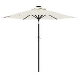 Vidaxl parasol met led's en stalen paal 225x225x212 cm wit