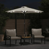 Vidaxl Parasol with LEDs and steel pole 225x225x212 cm white