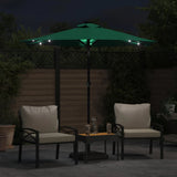 Vidaxl Parasol with LEDs and steel pole 225x225x212 cm green