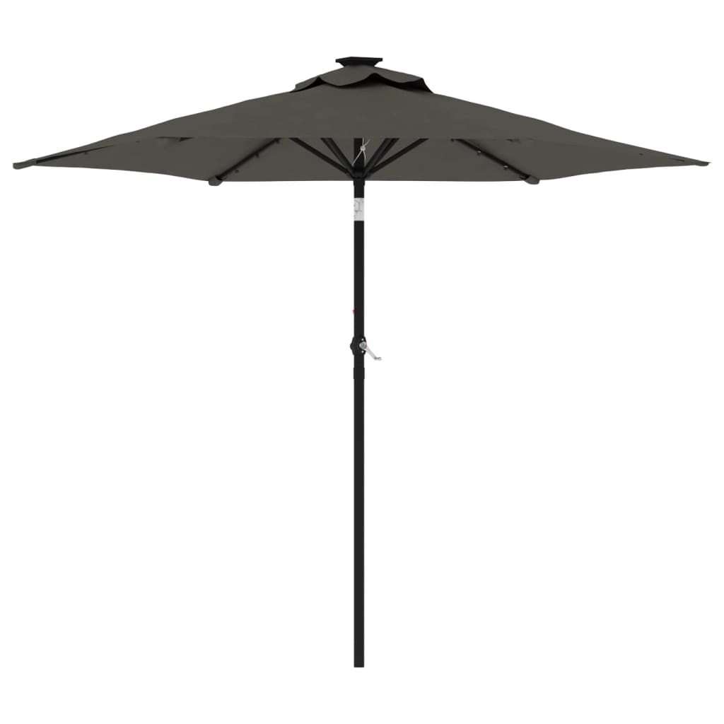 VIDAXL -Parasol mit LEDs und Stahlpol 225x225x212 cm Anthrazit -gelöscht