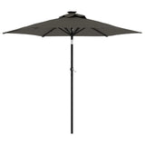 Vidaxl parasol avec LED et poteau en acier 225x225x212cm anthracite -colored