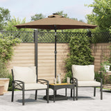 Vidaxl Parasol with LEDs and steel pole 225x225x212 cm taupe