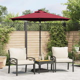 Vidaxl Parasol con LED e palo in acciaio 225x225x212 cm Burgundy Red