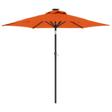 Vidaxl -parasol med lysdioder og stålstang 225x225x212 cm terrakotta