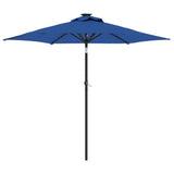 Vidaxl -Parasol mit LEDs und Stahlpol 225x225x212 cm Azure Blau