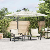 Vidaxl Parasol z jeklenim drogom 246x246x230 cm bela