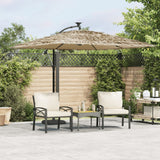 Vidaxl Parasol con polo in acciaio 269x269x235 cm marrone