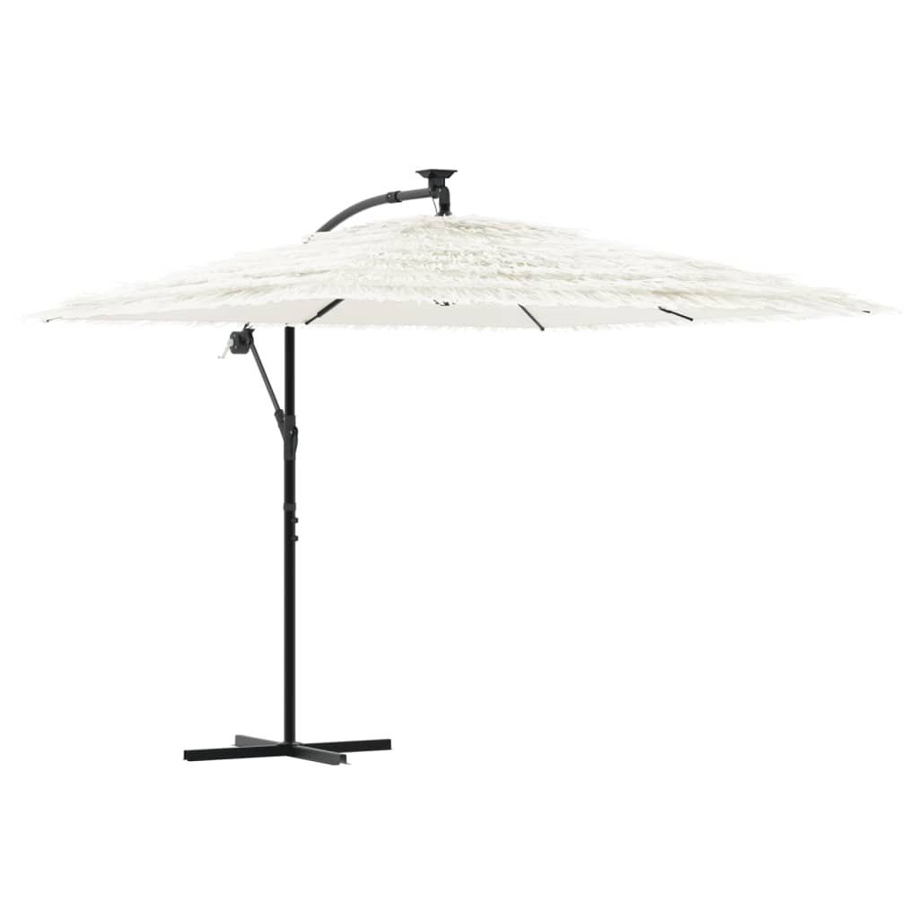 Vidaxl Parasol z jeklenim drogom 269x269x235 cm bela