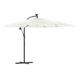 Vidaxl Parasol z jeklenim drogom 269x269x235 cm bela