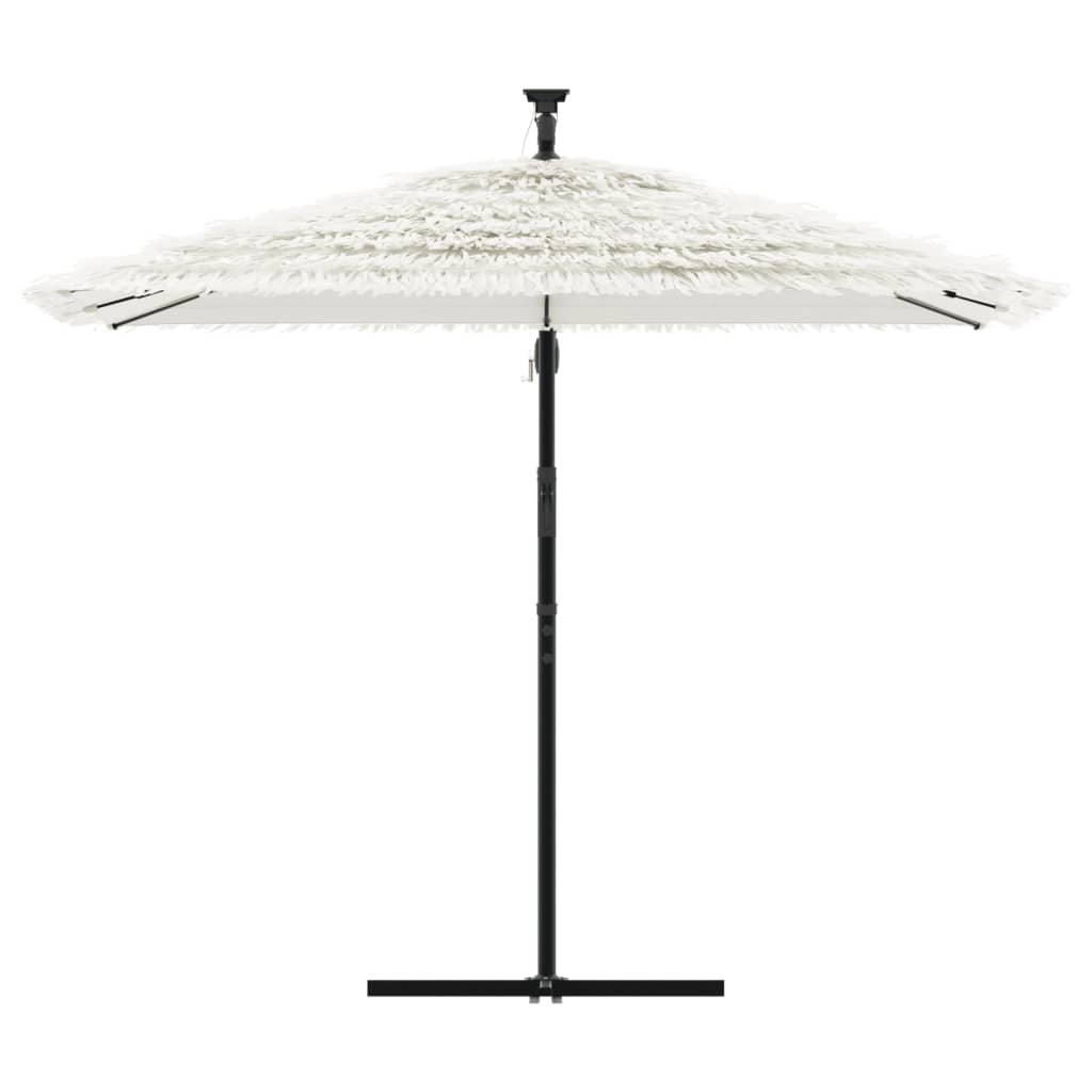 Vidaxl Parasol z jeklenim drogom 269x269x235 cm bela