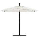 Vidaxl -parasol med stålstang 269x269x235 cm hvit