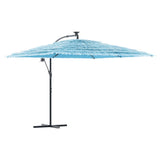 Vidaxl -parasol med stålstang 290x290x238 cm blå