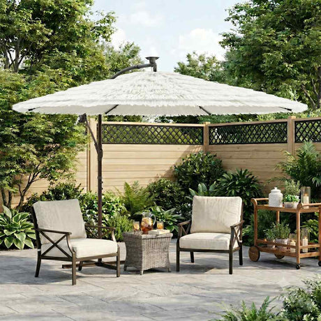 Vidaxl parasol met stalen paal 290x290x238 cm wit