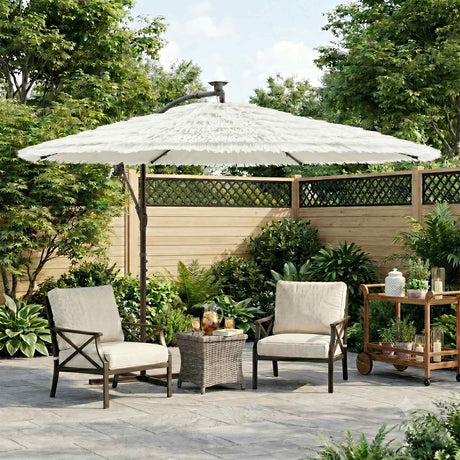 Vidaxl parasol met stalen paal 290x290x238 cm wit
