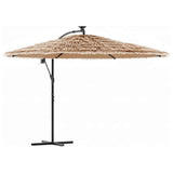 Vidaxl parasol met led's en stalen paal 246x246x230 cm bruin