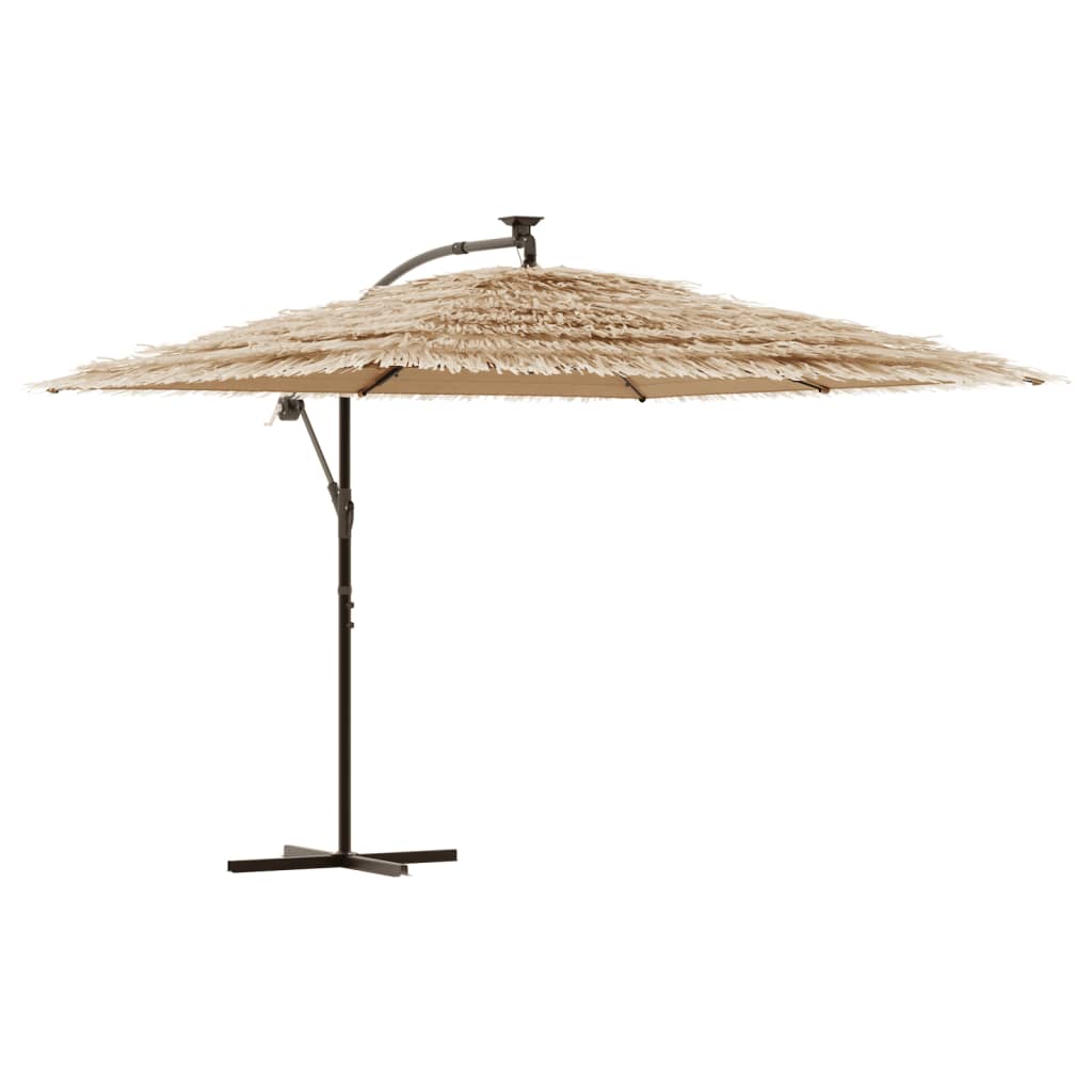 Vidaxl parasol s LED a ocelový pól 290x290x238 cm hnědá