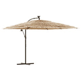 Vidaxl parasol met led's en stalen paal 290x290x238 cm bruin