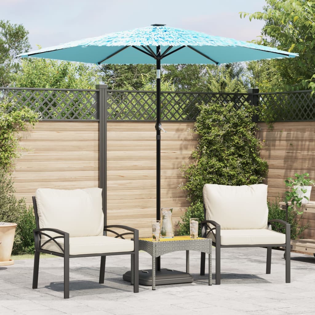 Vidaxl parasol met stalen paal 223x223x213 cm blauw