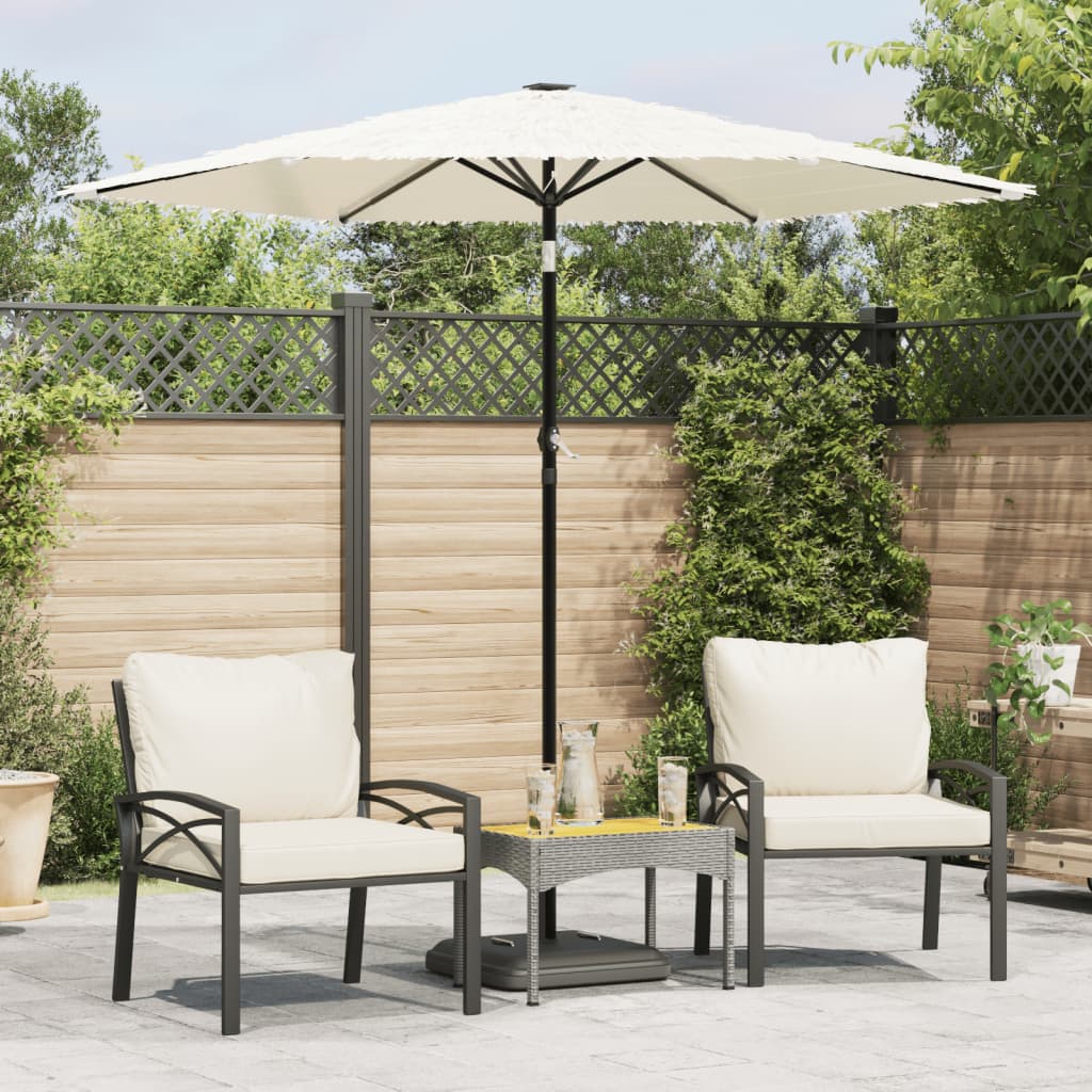 Vidaxl Parasol con polo in acciaio 223x223x213 cm bianco