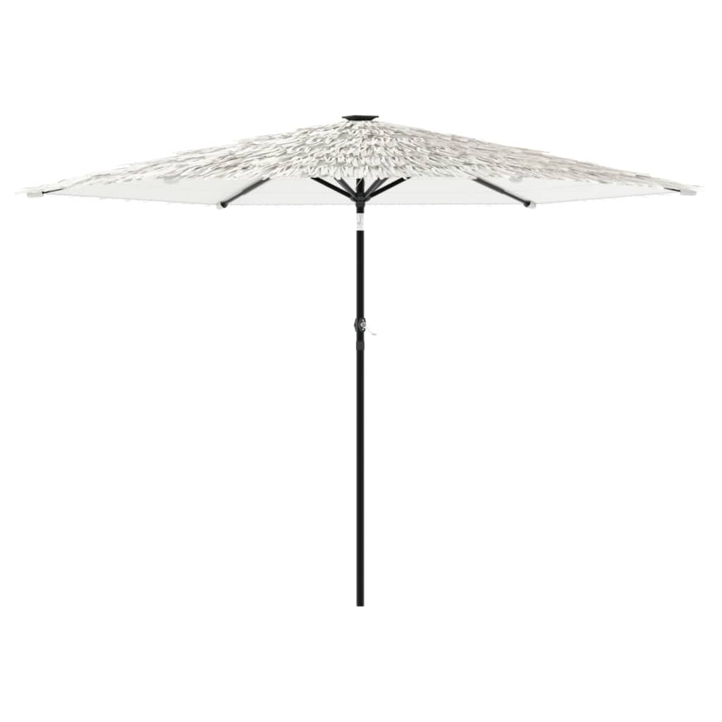 Vidaxl Parasol z jeklenim drogom 288x288x225 cm bela