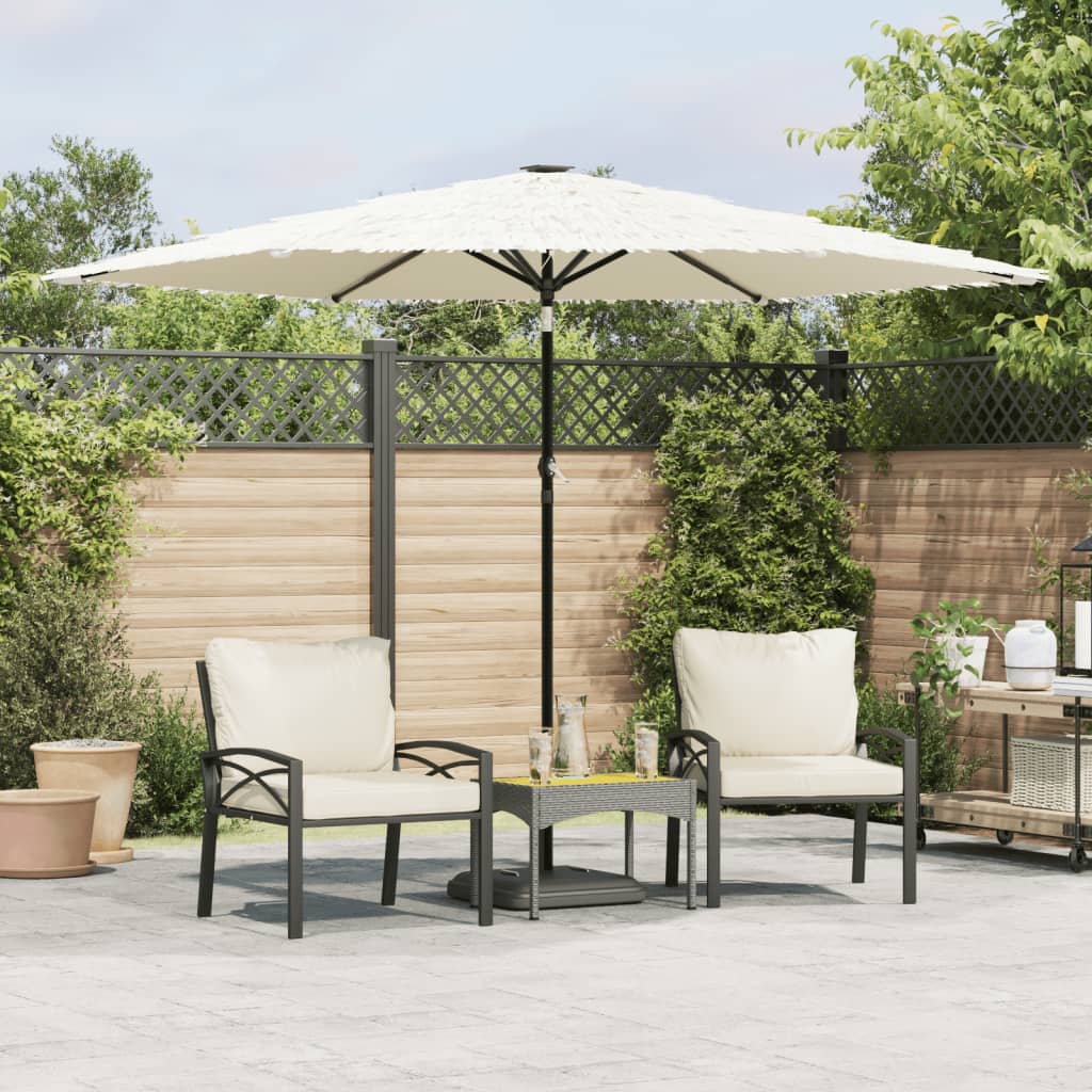 Vidaxl Parasol con polo in acciaio 288x288x225 cm bianco