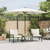 Vidaxl Parasol z jeklenim drogom 288x288x225 cm bela