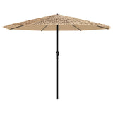 Vidaxl Parasol med stålstang 324x324x247 cm brun