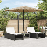 Vidaxl Parasol with steel pole 324x324x247 cm brown