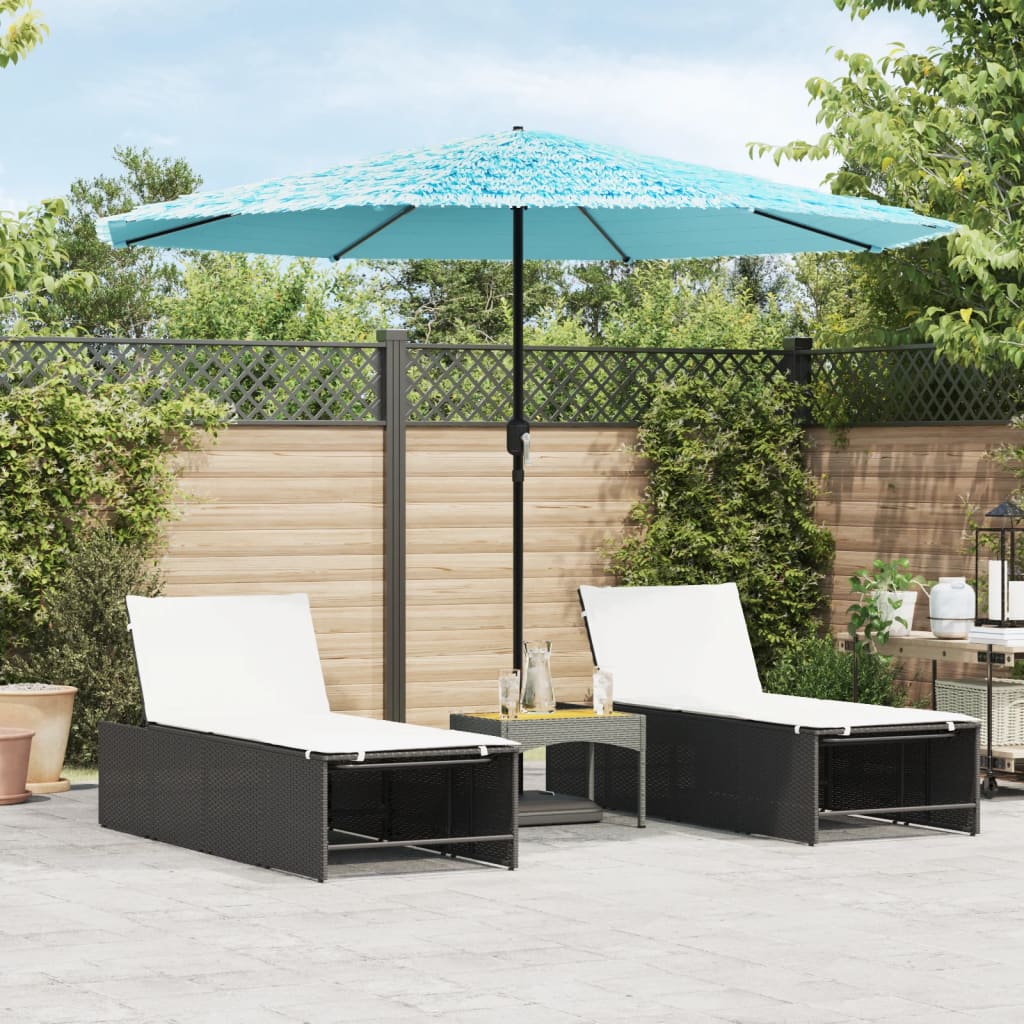 Vidaxl parasol met stalen paal 324x324x247 cm blauw