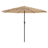 Vidaxl Parasol med stålstang 388x388x248 cm brun