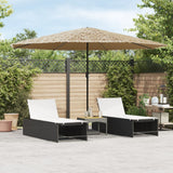 BIDAXL PARASOL MED STEEL POLE 388X388X248 CM BRUN