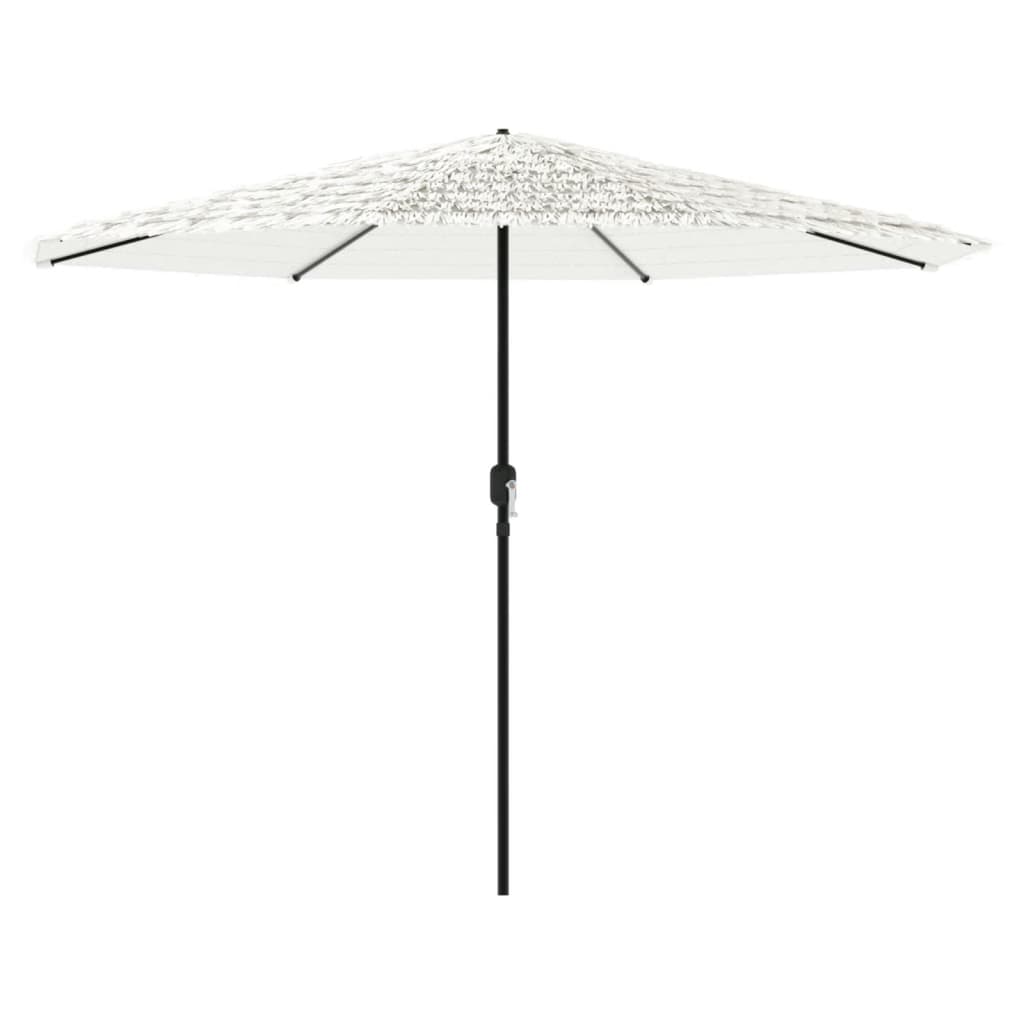 Vidaxl Parasol z jeklenim drogom 388x388x248 cm bela