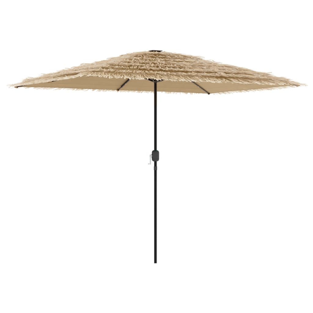 Vidaxl -parasol med lysdioder og stålstang 300x200x250 cm brun