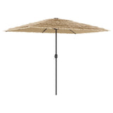 Vidaxl Parasol z diodami diodami i stalowym biegunem 300x200x250 cm brąz