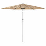 Vidaxl Parasol z diodami diodami i stalowym biegunem 223x223x213 cm brąz