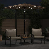 Vidaxl Parasol con LED e palo in acciaio 223x223x213 cm marrone