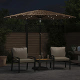 Vidaxl -Parasol mit LEDs und Stahlpol 268x268x226 cm Braun