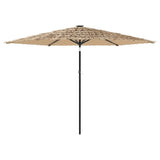 Vidaxl Parasol con LED e palo in acciaio 288x288x225 cm marrone