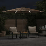 Vidaxl Parasol con LED e palo in acciaio 288x288x225 cm marrone