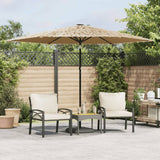 Vidaxl Parasol con LED e palo in acciaio 288x288x225 cm marrone