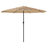 Vidaxl Parasol with LEDs and steel pole 324x324x247 cm brown