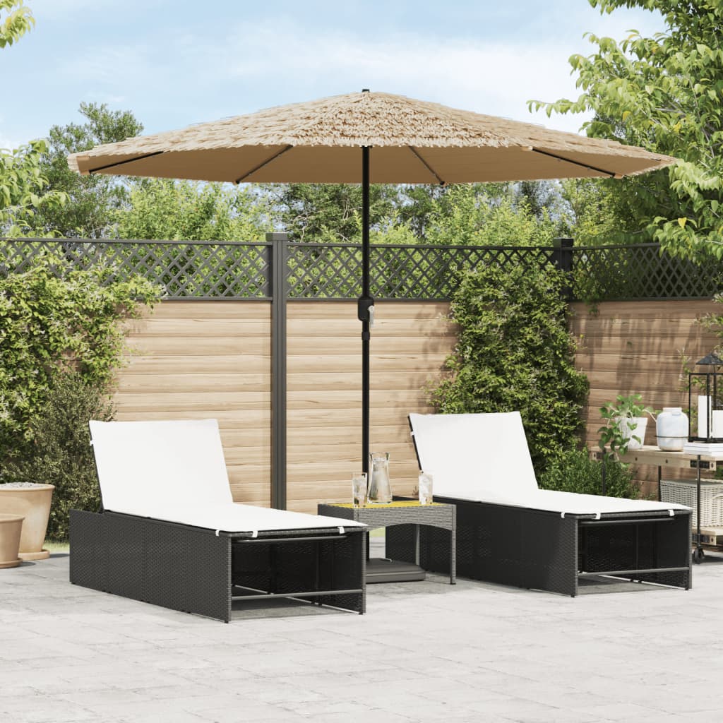 Vidaxl Parasol con LED e palo in acciaio 324x324x247 cm marrone