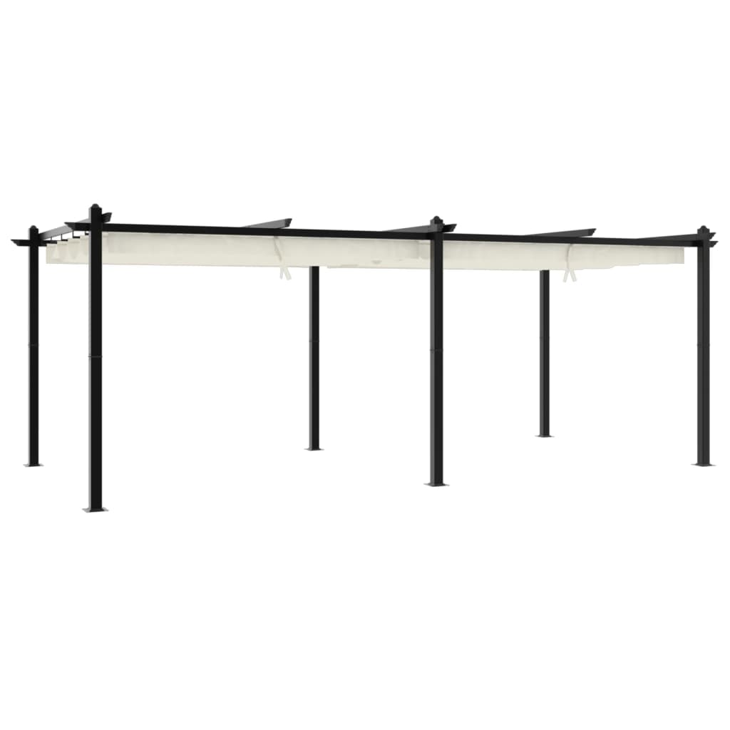 Arbor vidaxl avec toit extensible 3x6 m aluminium crème colorée