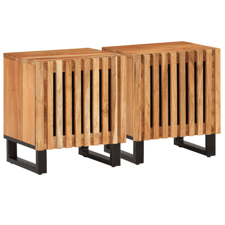 Vidaxl nachtkastjes 2 st 40x34x46 cm massief acaciahout