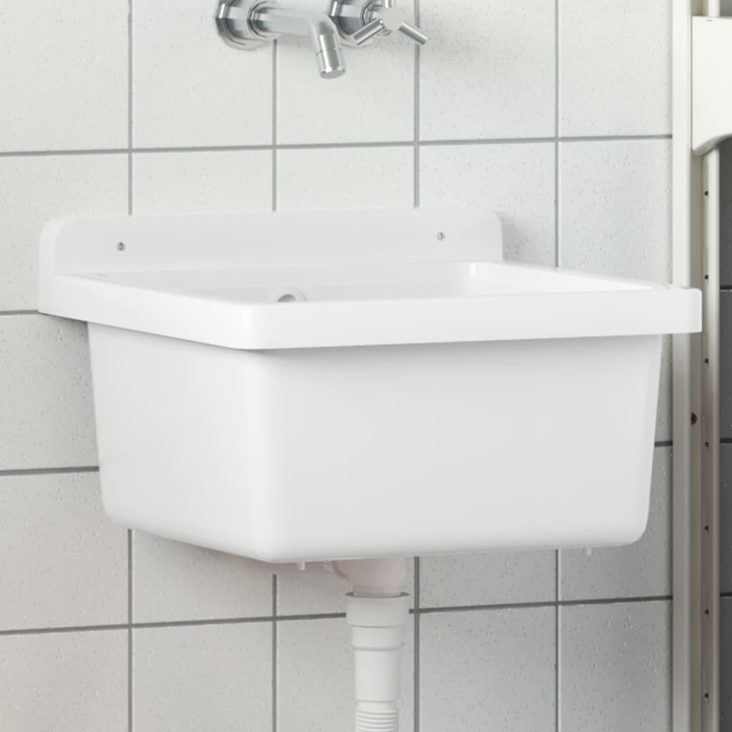 Vidaxl Washbasin Wall -Mounted 40x40x24 cm harpiks hvid