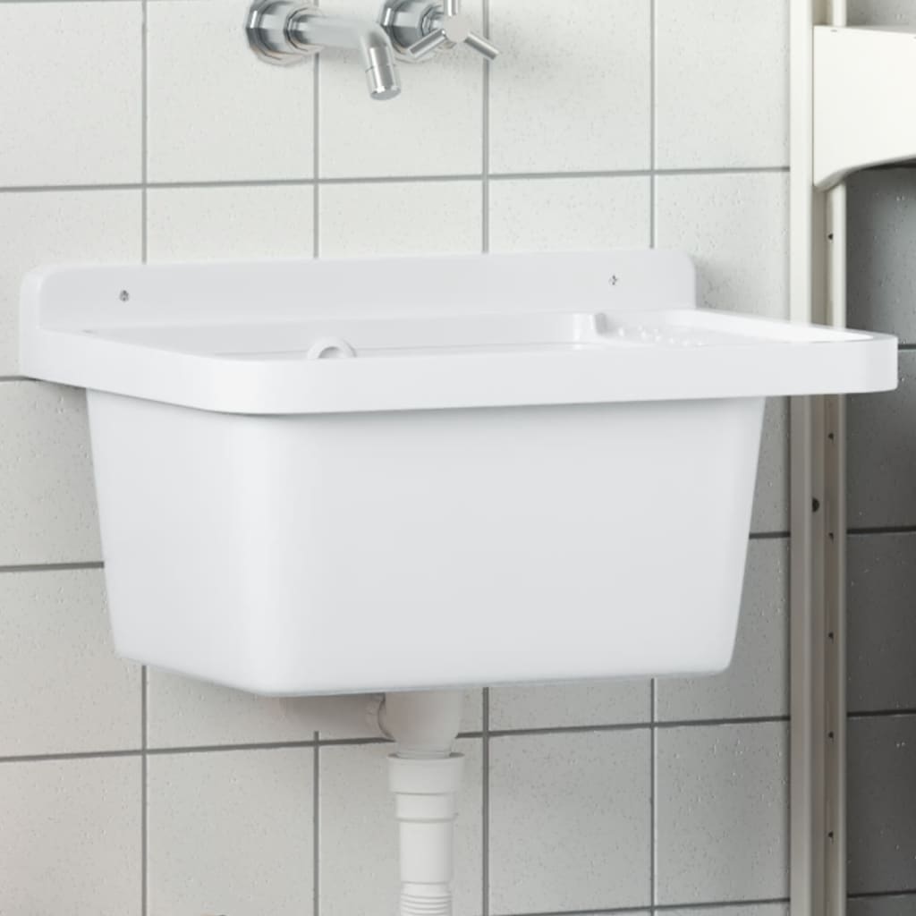 Vidaxl Washbasin Wall -Mounted 50x35x24 cm harpiks hvid