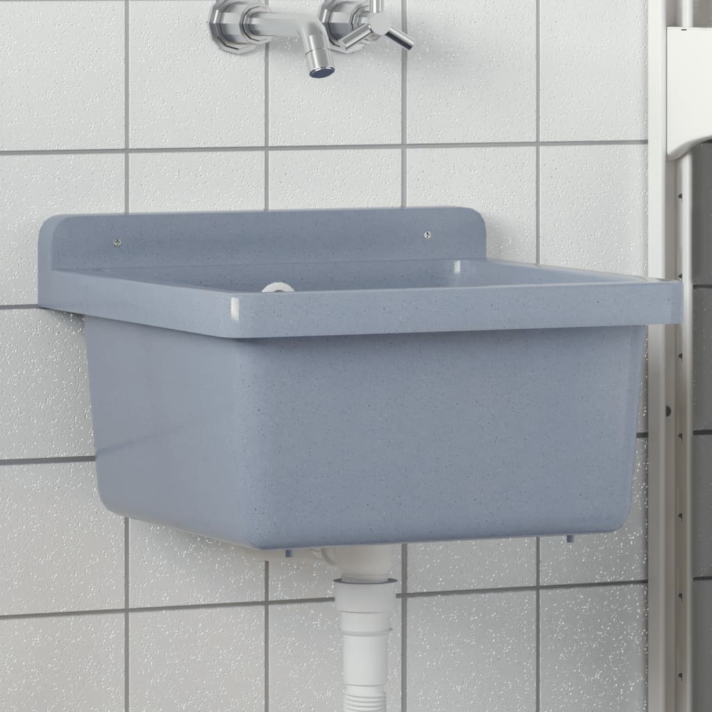 Vidaxl Washbasin Wall -Gray de resina 40x40x24 cm