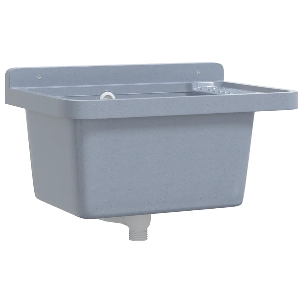 Vidaxl Washbasin Mur-Moupté 50x35x24 cm Gris de résine